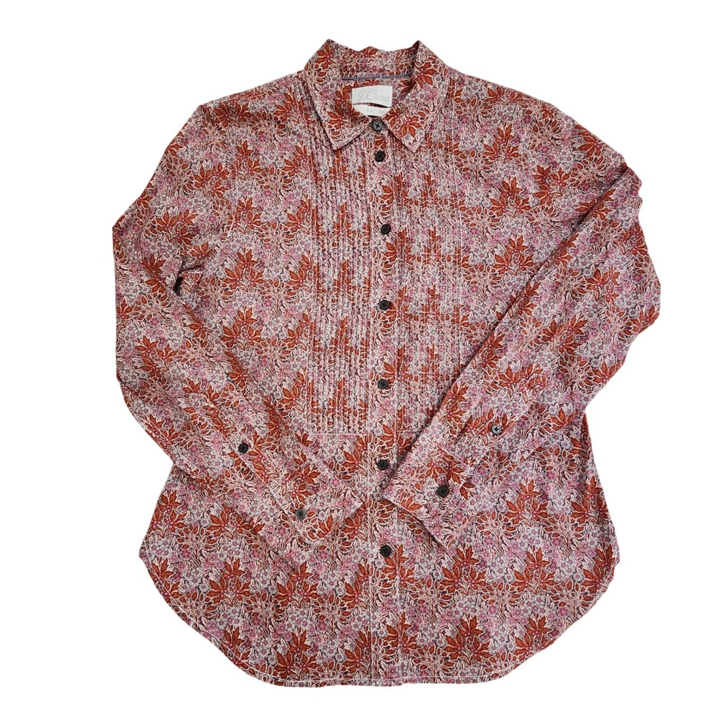 J. Crew Slim-fit Cotton Tuxedo Shirt in Liberty Aubrey Forest Floral Size 6 Slim